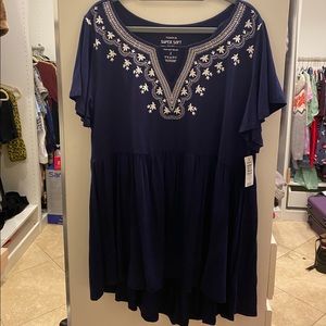 Torrid Drop Waist V-Neck Tunic Top (NWT)